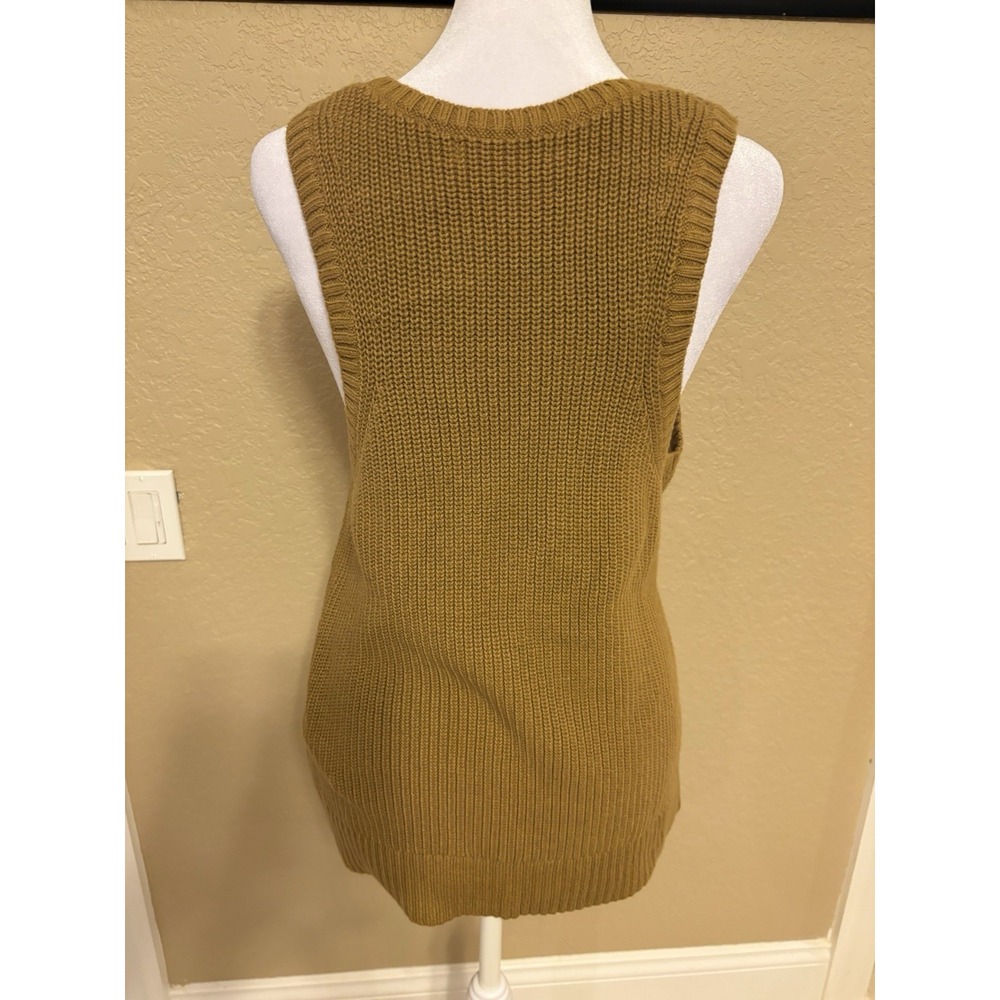 Banana Republic Organic Cotton Sleeveless Sweater, Large. Golden Brown - Picture 3 of 9